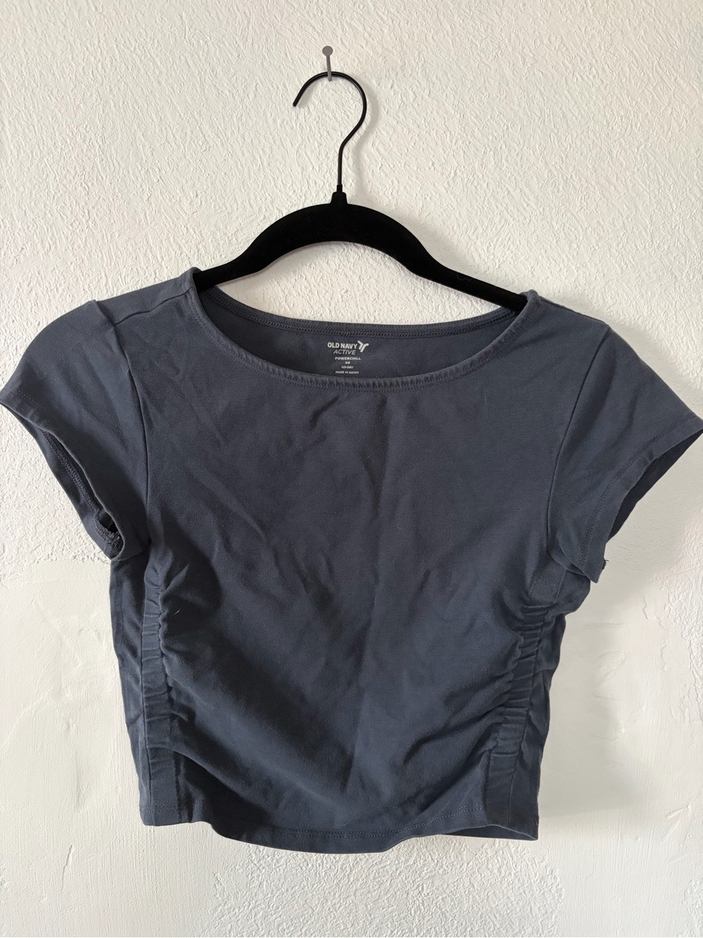 Old Navy Charcoal Gray Ruched Crop Tee - Women's